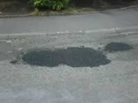 filled pothole