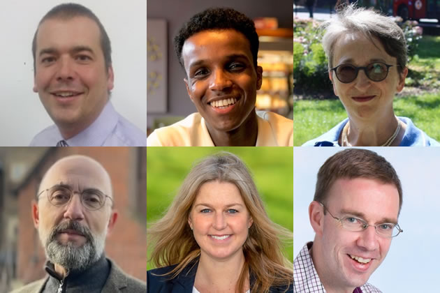 The candidates in the by election - clockwise from top left: Gareth Shaw (Labour). Abdi Ahmed, (Lib Dem), Sally Gorman (Conservative), Jonathan Notley (Reform), Marijn van de Geer (Green), Craig Smith (Ealing Community Independents) 