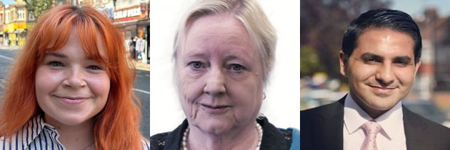 South Acton councillors: Katie Douglas, Yvonne Johnson and Husam Alharahsheh 