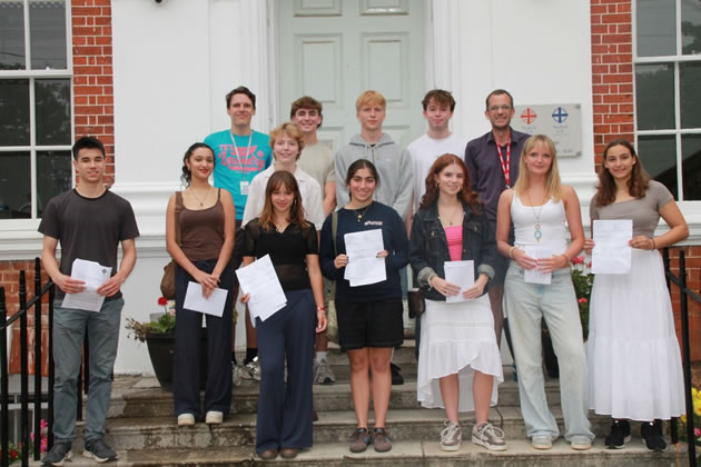Twyford students from left to right: Back - Chiril Serhiev, Cian Sheffer, Edward Flewitt, Max Morgan-Davey, Front - Hiro Warrell, Mimi Latchman, Aeron Harpley-Gebbels, Sophie Ganne, Hannah Kaprielian, Emma Levison, Tess O&rsquo;Neill, Kyra Zorzy