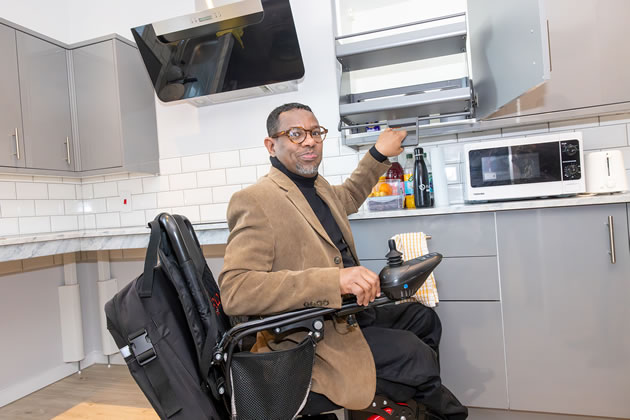 Adan Yusuf pictured in his wheelchair