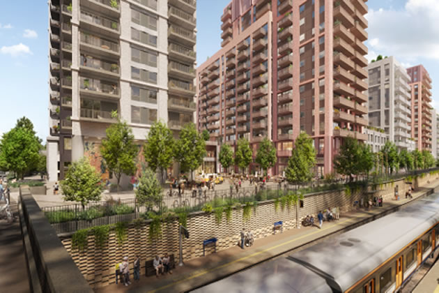 A CGI from the developer of the earlier design with the balconies still in place 