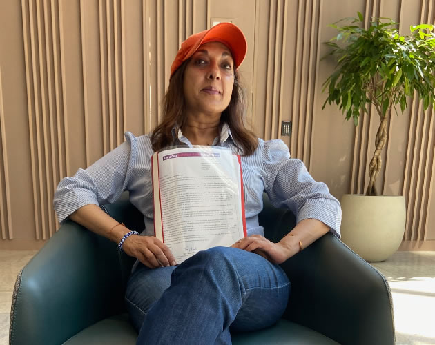 Madhuri At Natwest Hq With Petition. 