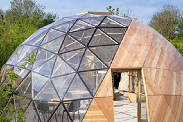 A visualisation of the planned geodesic dome