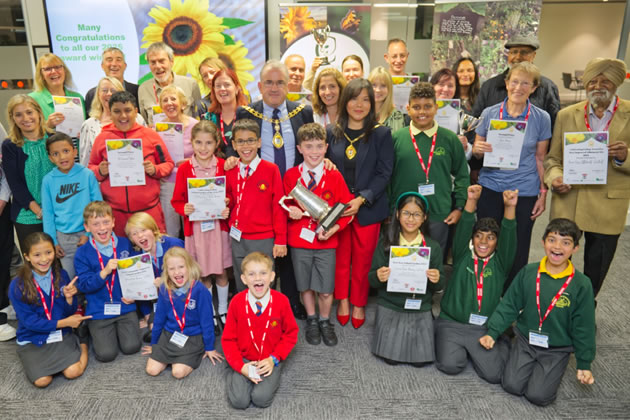 Award winners with the mayor of Ealing, Councillor Anthony Kelly and Mayoress, Maria Kelly 
