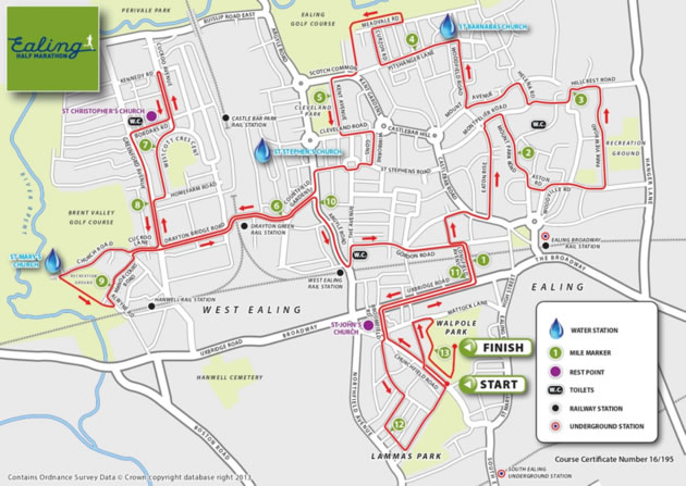 Ealing Half Marathon route