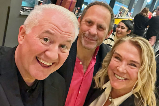 Amanda Redman (right) with festival organiser Andrew Summer (left) 