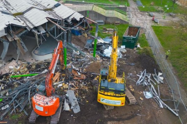 The roof of the old building being dismantled. Picture: Around Ealing 