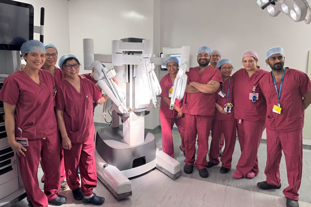 The Ealing surgery team with its as yet unnamed new robot