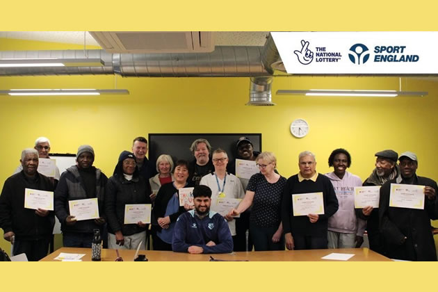The stroke team with people who have benefited from the scheme
