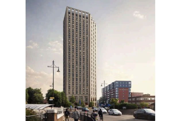 CGI image of the tower block set to be built in Southall