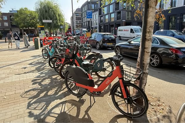 An ample number of bikes from the new providers was available in Brentford this wee