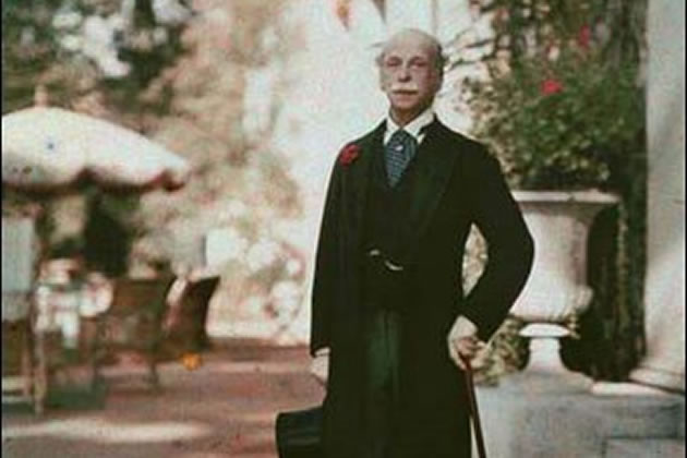 Alfred de Rothschild, in front of Large Mansion at Gunnersbury Park c1910. Picture: Rothschild Archive