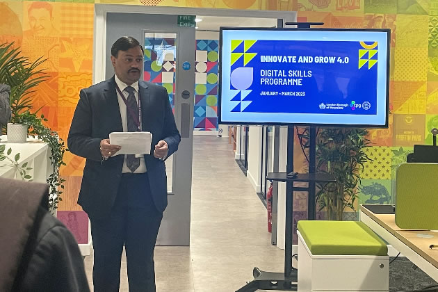 Councillor Shantanu Rajawat at the launch event at Brentford&rsquo;s digital dock