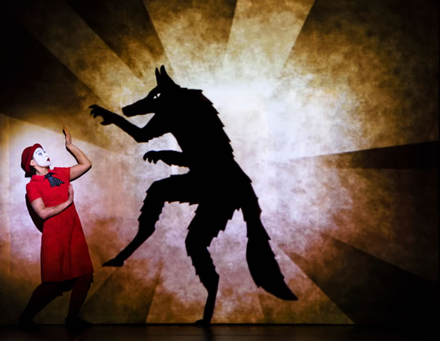 pic of actor and wolf projected on the wall