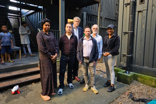 Liberal Democrat councillors with residents at Meath Court