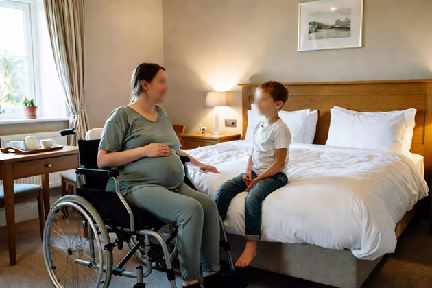 By law, B&B accommodation is deemed unsuitable for families with children