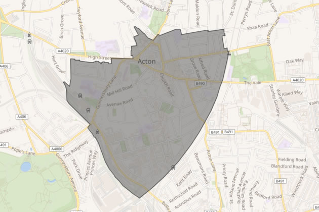 Map of South Acton ward. Picture: Open Maps