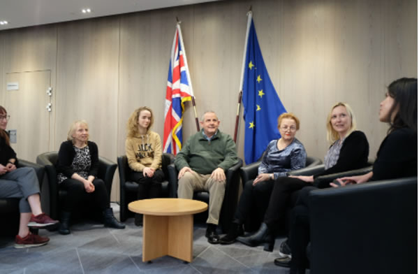 councillor steve curran with eu staff 