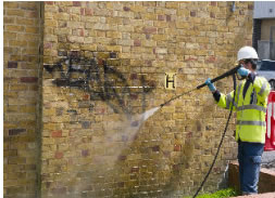 street cleaning of graffiti